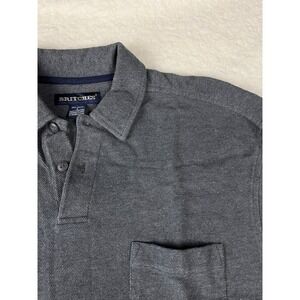 BRITCHES Mens Long Sleeve Polo Shirt Gray Cotton‎ Pocket Size S